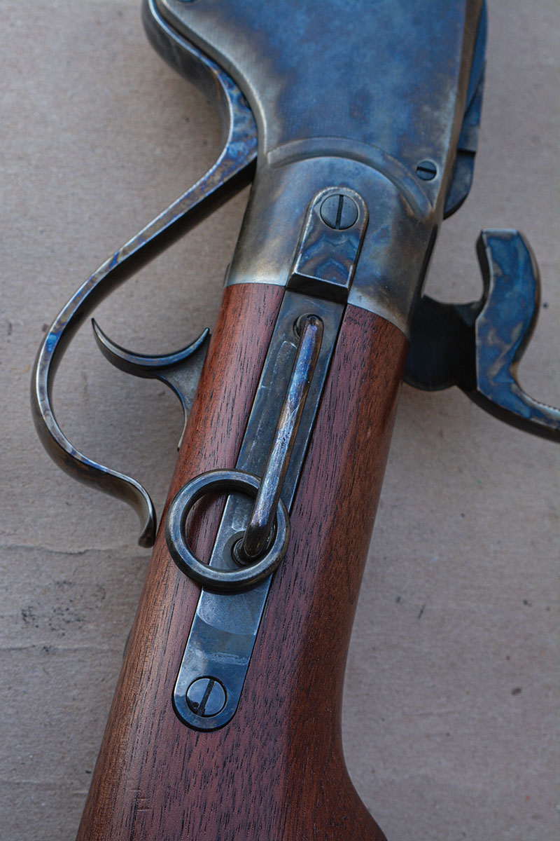 The 1865 Spencer Carbine features a saddle ring.